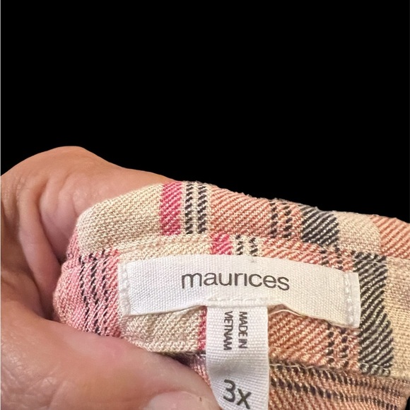 Plus Sz Avenue Top Sleeveless Collar
Shirt Blouse Orange
Button Up Stripe - Picture 3 of 3